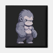 Buff Alpha Silverback Gorilla Ape Design Boxing Go Magneet (Voorkant)