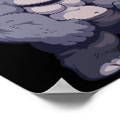 Buff Alpha Silverback Gorilla Ape Design Boxing Go Poster (Hoek)