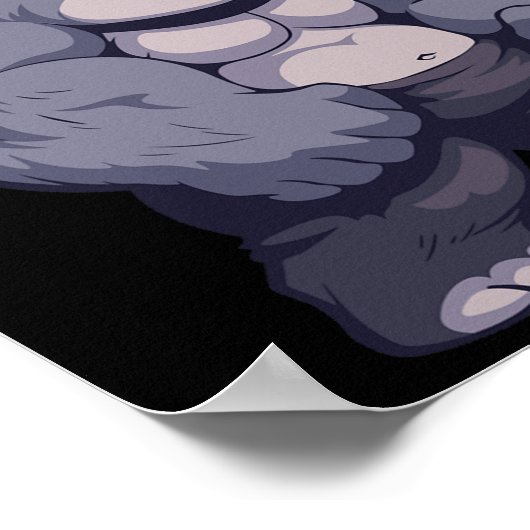 Buff Alpha Silverback Gorilla Ape Design Boxing Go Poster (Hoek)