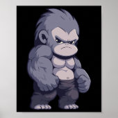 Buff Alpha Silverback Gorilla Ape Design Boxing Go Poster (Voorkant)