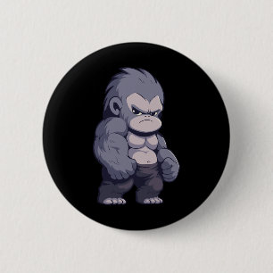 Buff Alpha Silverback Gorilla Ape Design Boxing Go Ronde Button 5,7 Cm