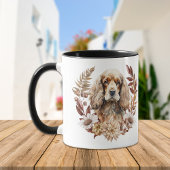 Buff Amerikaanse Cocker Spaniel Hond Herfst krans Mok
