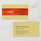 Buff Beige Sinaasappel Real Estate Agent Visitekaa Visitekaartje (Voorkant / Achterkant)