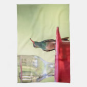 Buff-bellied hummingbird in Texas Theedoek (Verticaal)