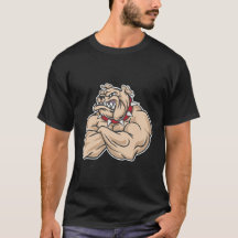 Buff Bulldog Spier Gym Motivatie Karakter Kunst
