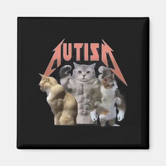 Buff Cats Autisme meme Magneet (Voorkant)