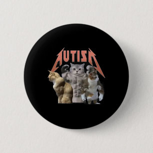 Buff Cats Autisme meme Ronde Button 5,7 Cm