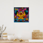 Buff Chicken Lifting Weights-Poster Poster (Keuken)