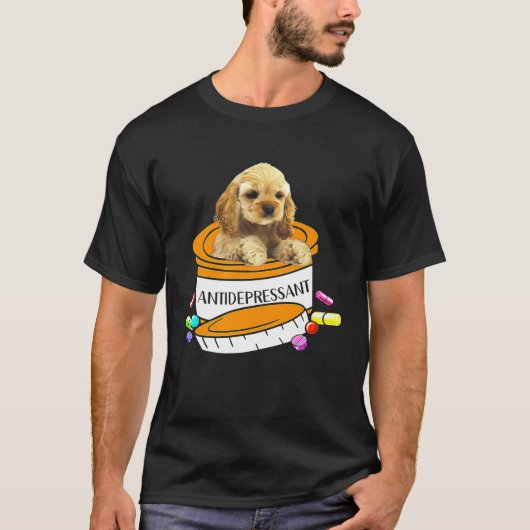 Buff Cocker Spaniel Antidepressant T-shirt (Voorkant)