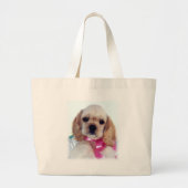 Buff Cocker Spaniel Beach Bag Grote Tote Bag (Voorkant)