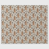 Buff Cocker Spaniel Dog Paw Prints Alle Gelegenhei Cadeaupapier (Vlak)