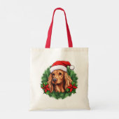 Buff Cocker Spaniel Holiday Wreath Tote Bag (Achterkant)