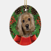 Buff Cocker Spaniel kerstversiering Keramisch Ornament (Rechts)