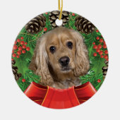 Buff Cocker Spaniel kerstversiering Keramisch Ornament (Voorkant)