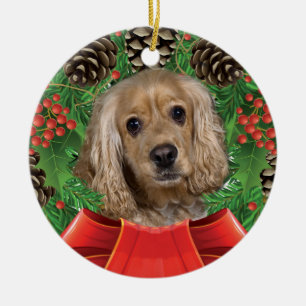 Buff Cocker Spaniel kerstversiering Keramisch Ornament