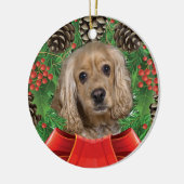 Buff Cocker Spaniel kerstversiering Keramisch Ornament (Links)
