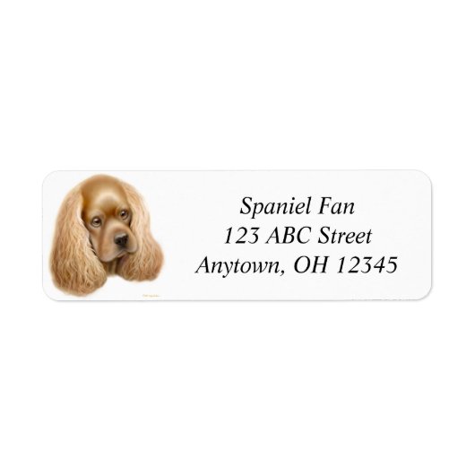 Buff Cocker Spaniel Label (Voorkant)