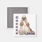 Buff Cocker Spaniel Moeder; Cocker Spaniel Moeder Magneet (Voorkant / Achterkant)