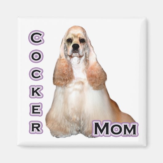 Buff Cocker Spaniel Moeder; Cocker Spaniel Moeder Magneet (Voorkant)