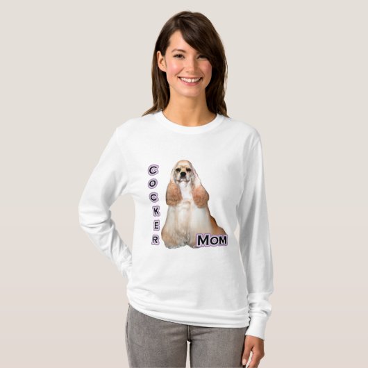Buff Cocker Spaniel Moeder; Cocker Spaniel Moeder T-shirt (Voorkant volledig)