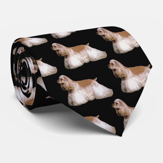 Buff cocker spaniel stropdas (Opgerold)