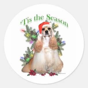 Buff Cocker Spaniel 'Tis het Seizoen - Sticker