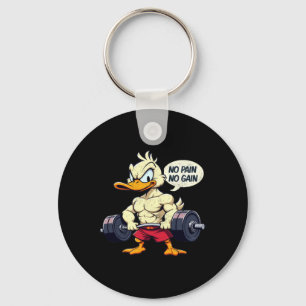  Buff Duck Geen pijn Geen Gain Gym Workout Winkelw Sleutelhanger