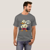 Buff Duck No Pain No Gain Gym Workout Cartoon T-shirt (Voorkant volledig)