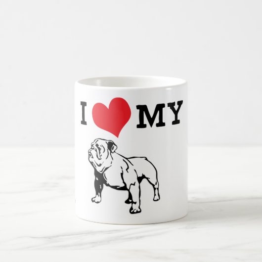 Buff English Bulldog Aangepaste naam Koffiemok (Center)