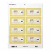 Buff gele vaste kleur met monogram etiket (Full Sheet)