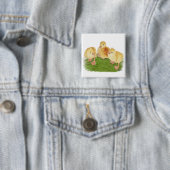 Buff Goslings Tufted Vierkante Button 5,1 Cm (In situ)