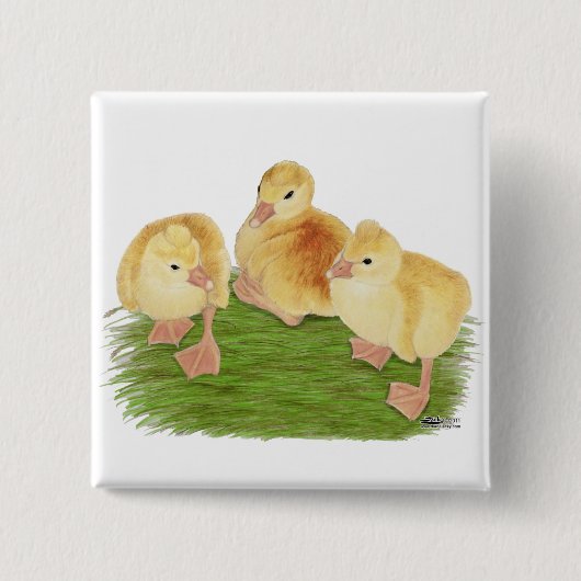 Buff Goslings Tufted Vierkante Button 5,1 Cm (Voorkant)