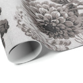 Buff Grey Brown Tone  Floral Toile Cadeaupapier (Rol Hoek)