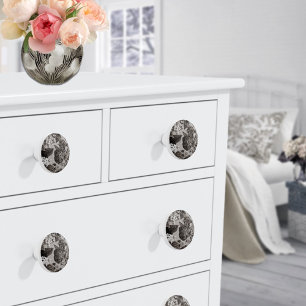 Buff Grey Taupe Floral Toile No.1 Keramische Knop