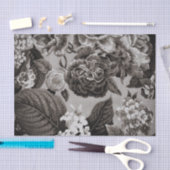 Buff Grey Taupe Floral Toile No.1 Tissuepapier (Craft)