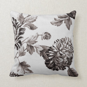 Buff Grey Taupe  Floral Toile No.2 Kussen