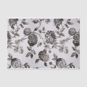 Buff Grey Taupe  Floral Toile No.2 Tissuepapier