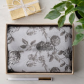 Buff Grey Taupe  Floral Toile No.2 Tissuepapier (Geschenk)