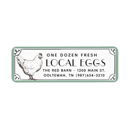  Buff Hen Egg Carton Return Label (Voorkant)
