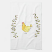 Buff Hen en Branches Kitchen Towel Theedoek (Verticaal)