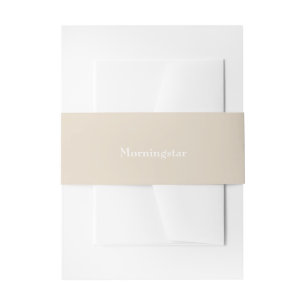Buff Neutral Naam toevoegen Uitnodiging Belly Band Uitnodigingen Wikkel