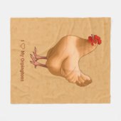 Buff Orpington Chicken Hen Fleece Deken (Voorkant (Horizontaal))