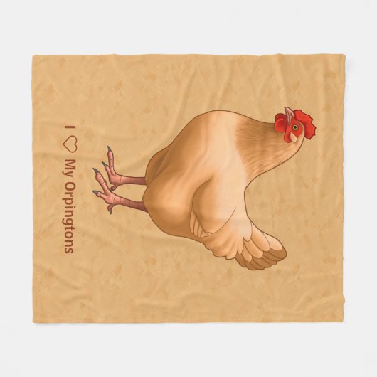 Buff Orpington Chicken Hen Fleece Deken (Voorkant (Horizontaal))