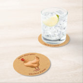 Buff Orpington Chicken Hen Ronde Kartonnen Onderzetter (Insitu)