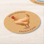 Buff Orpington Chicken Hen Ronde Kartonnen Onderzetter (Gebogen)