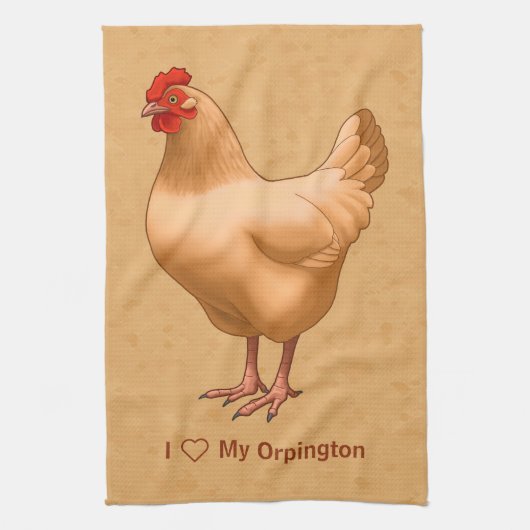 Buff Orpington Chicken Hen Theedoek (Verticaal)
