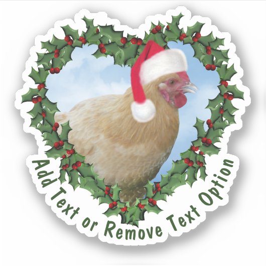 Buff Orpington Chicken Wreater Kerstmis Sticker (Voorkant)