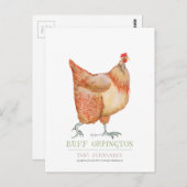 Buff Orpington hen, Tony Fernandes Briefkaart (Voorkant / Achterkant)