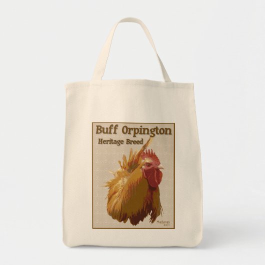 Buff Orpington Rooster afbeelding en tekst Tote Bag (Voorkant)