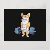 Buff Power Lifting Corgi Bodybuilder Aankondigingskaart (Voorkant)